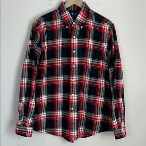 Ralph Lauren Flannel Plaid Shirt Men's Size XL Custom Fit Button Down Cotton